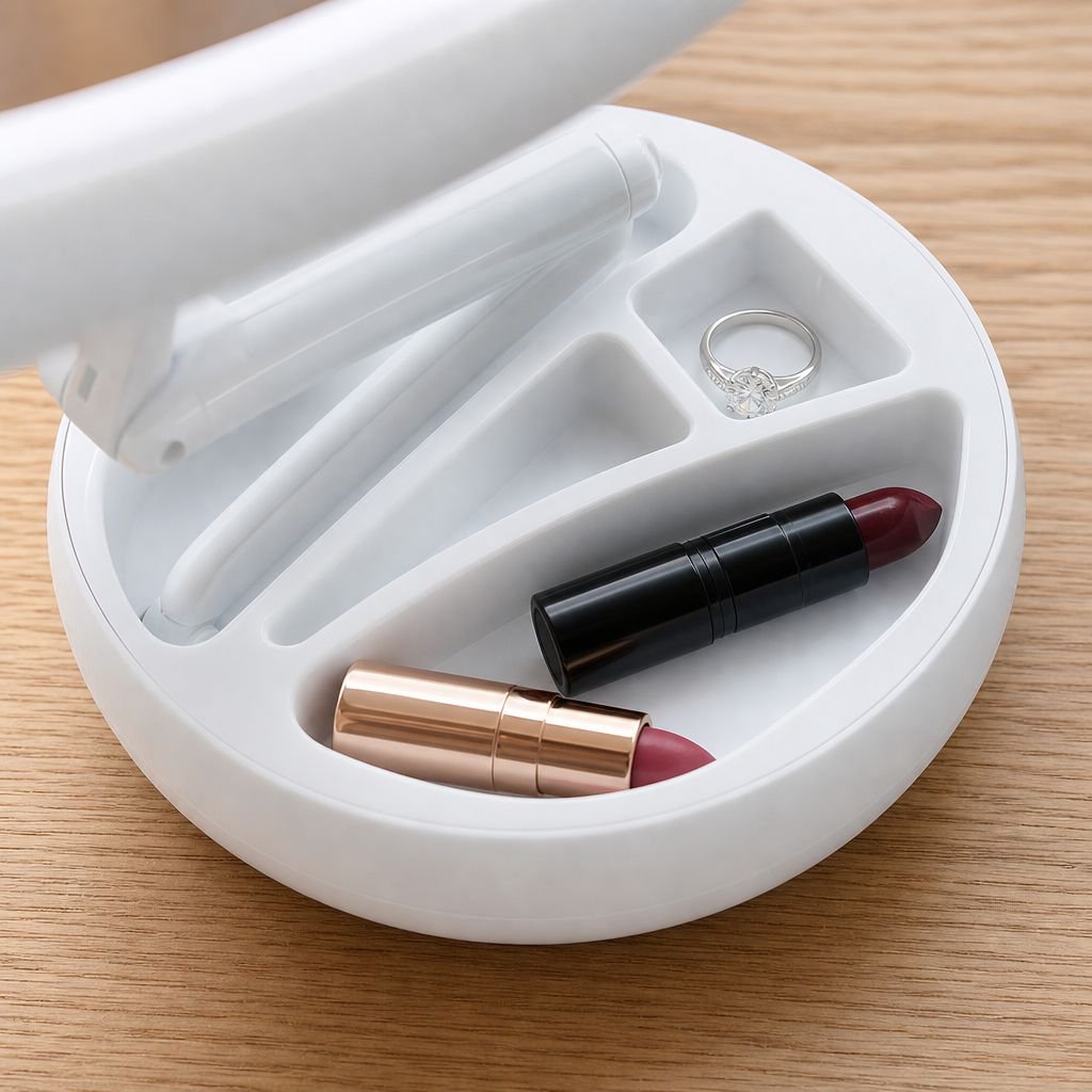 Foldable LED Makeup Mirror Portable Double-Sided Magnifying Rechargeable Lighted Mirror