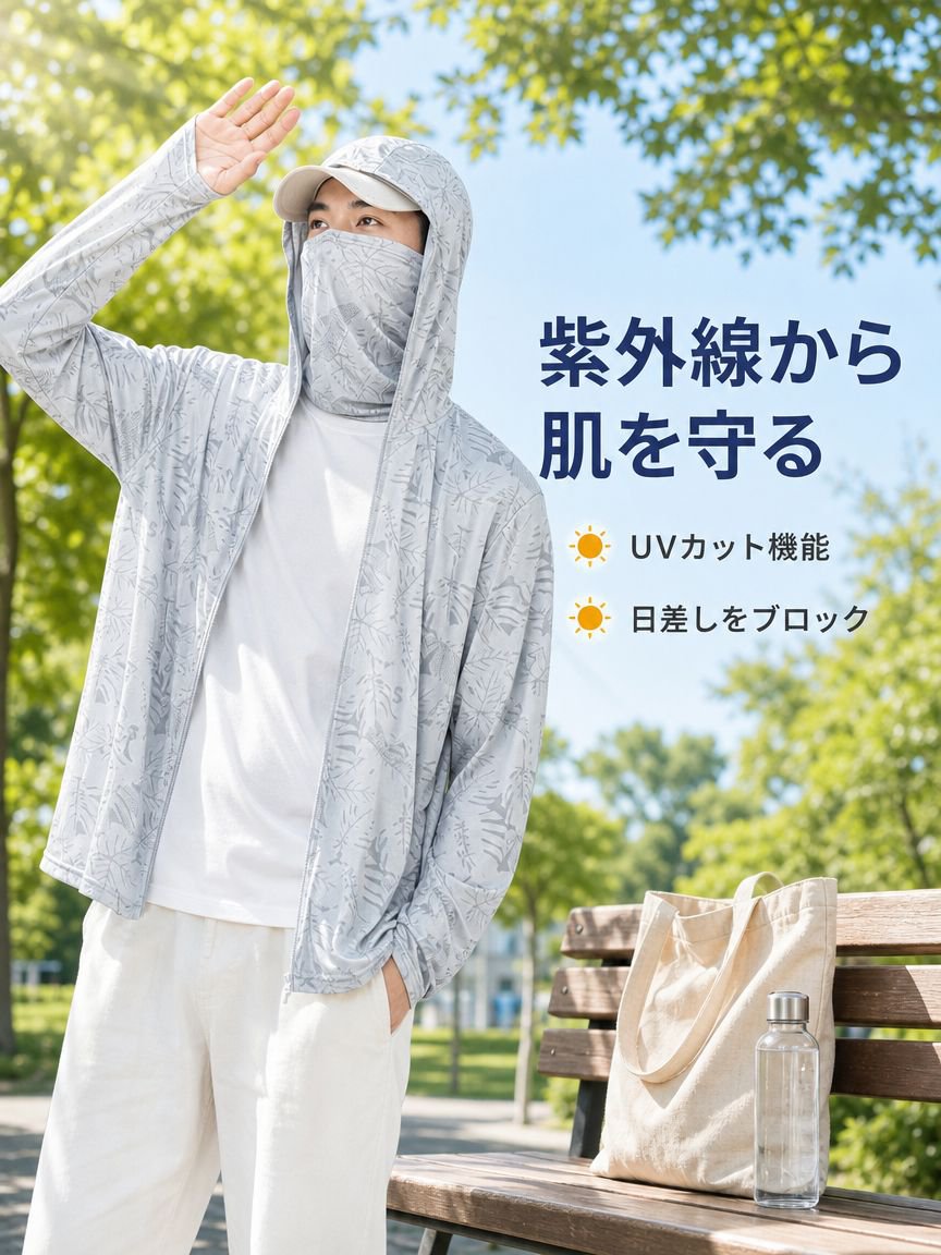 薄手で通気性に優れたUVカット機能付き日焼け防止服