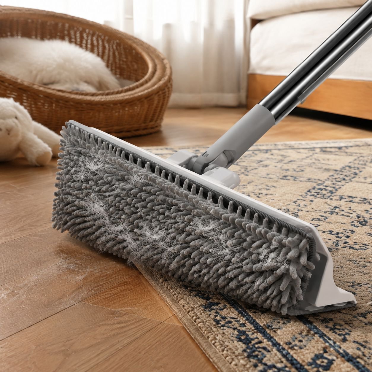 Innovative mop reaching tight corners and edges