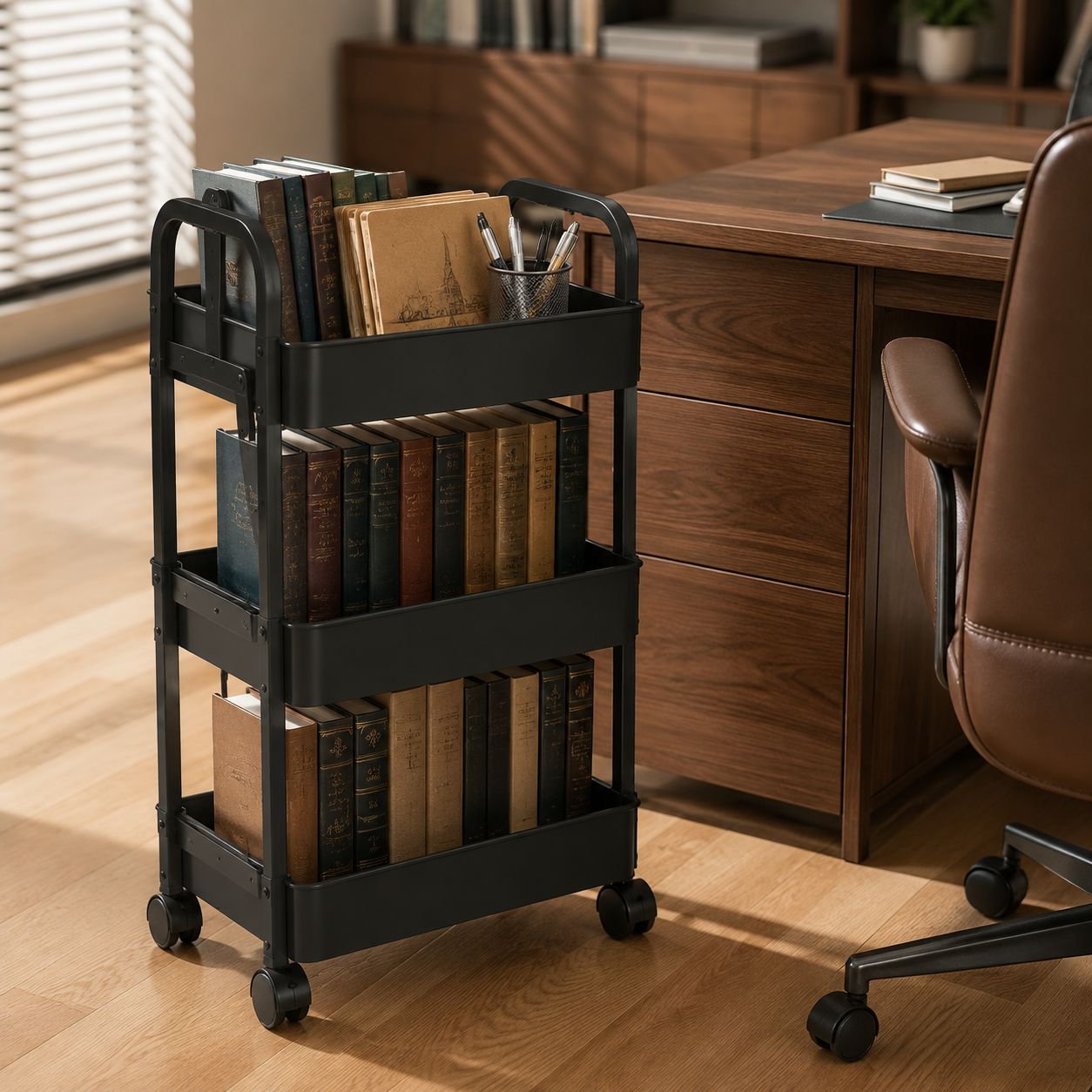 Portable carbon steel rack for kitchen and bedroom