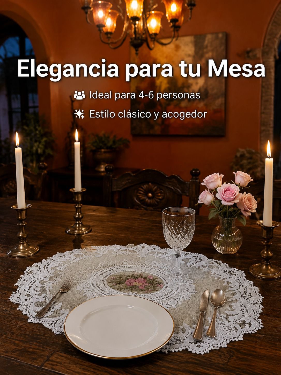 Mantel individual de encaje francés