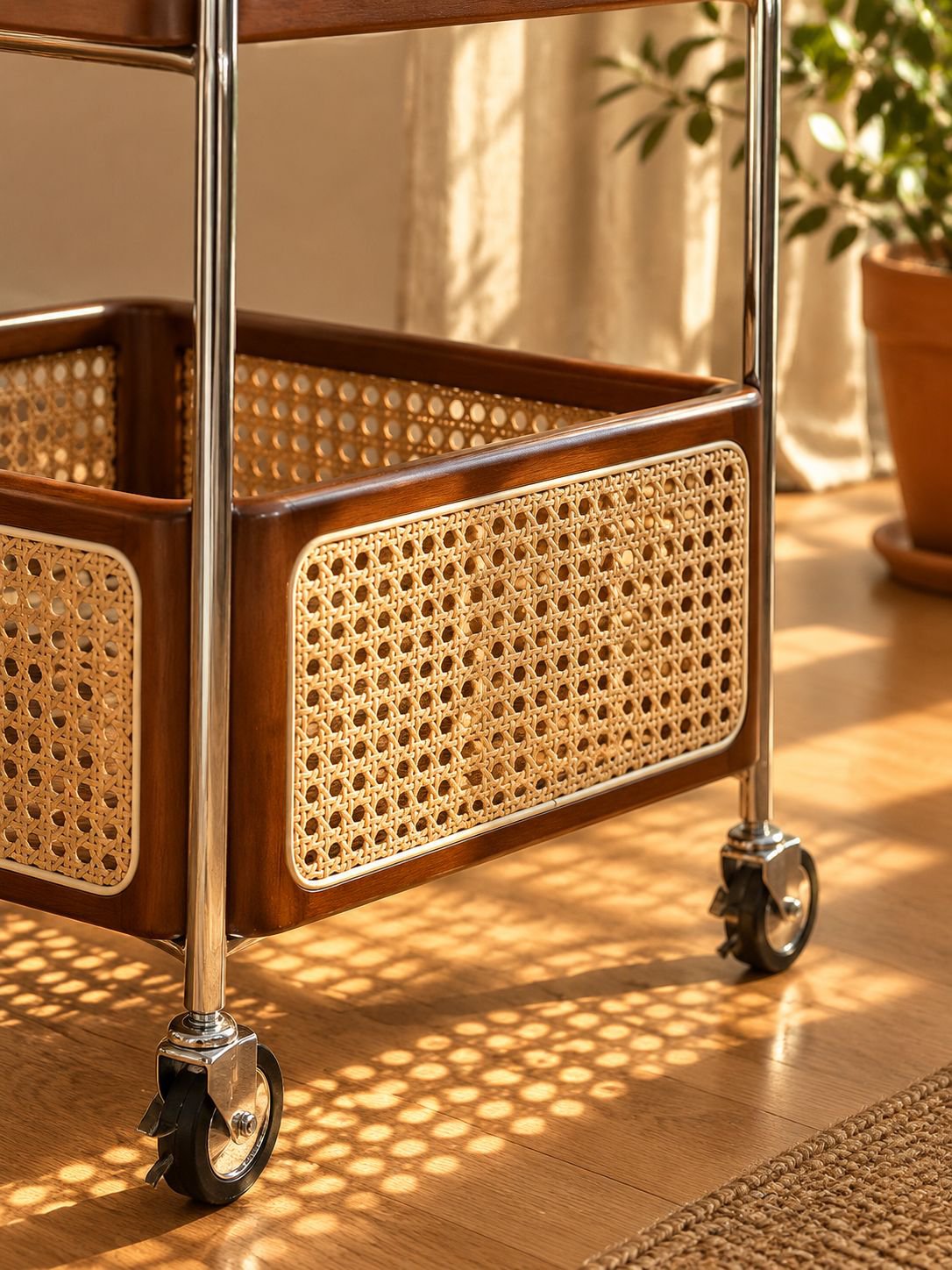 Table d'appoint élégante en bois naturel