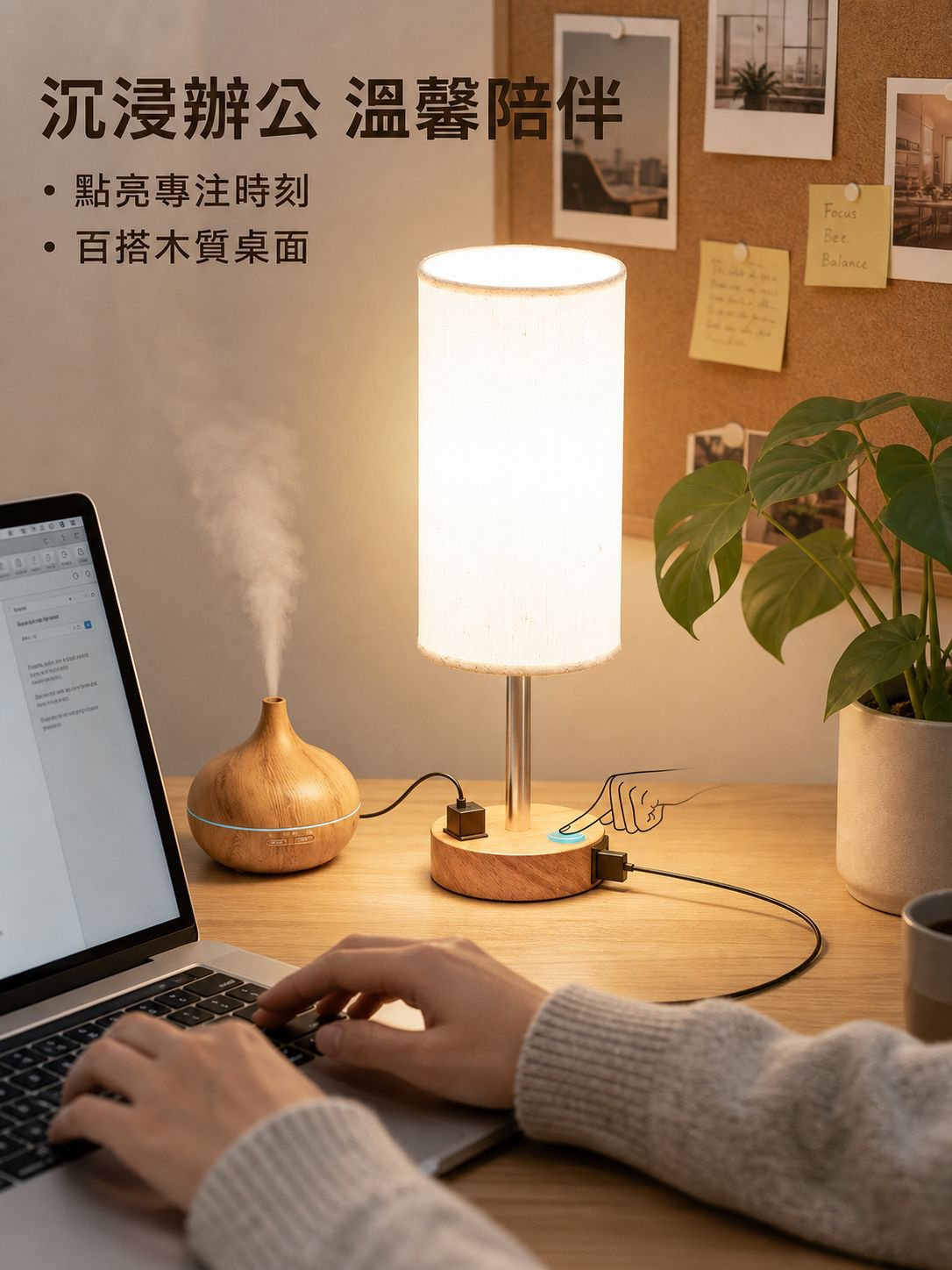 USB充電圓柱小夜燈