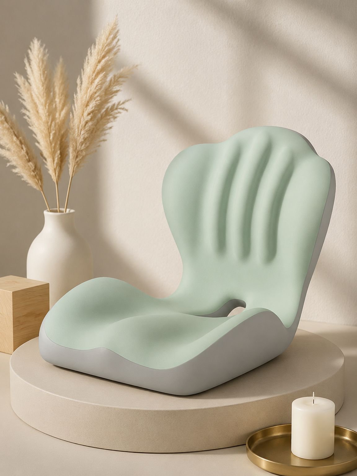 Memory foam one-piece backrest seat cushion