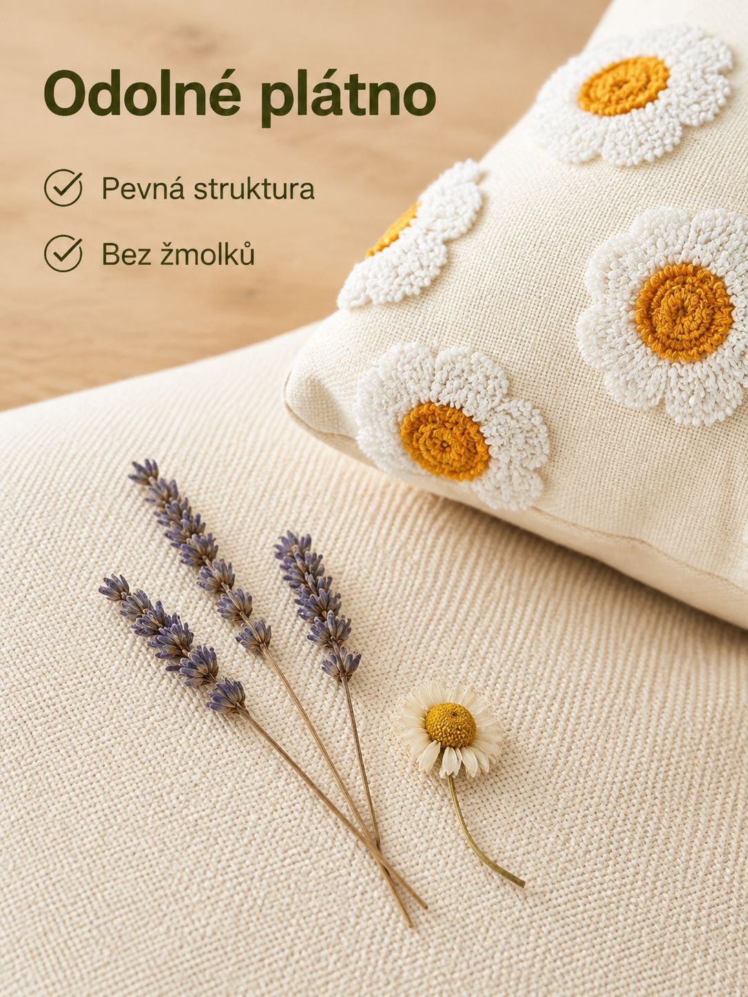 Květinový vyšívaný povlak na polštář
