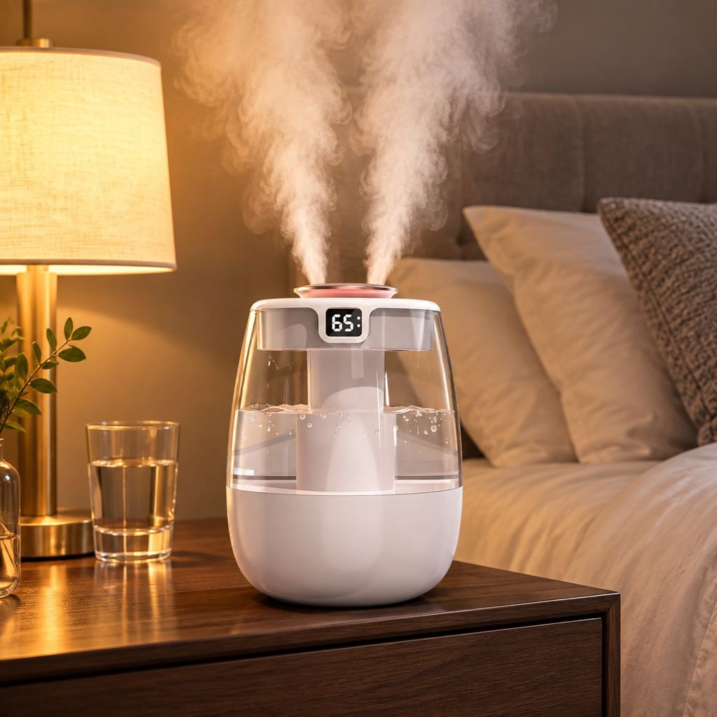Large Capacity USB Humidifier with Double Spray Design for Home, Office, Bedroom, Dormitory, Outdoor
