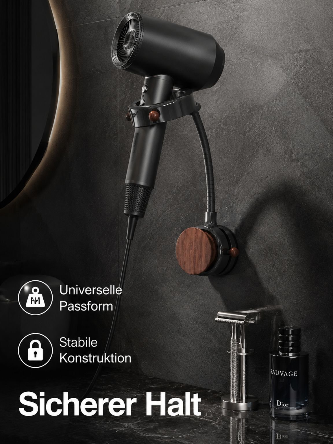 Drehbarer, wandmontierter Aufbewahrungsschrank für Luftkanäle (ohne Bohren)