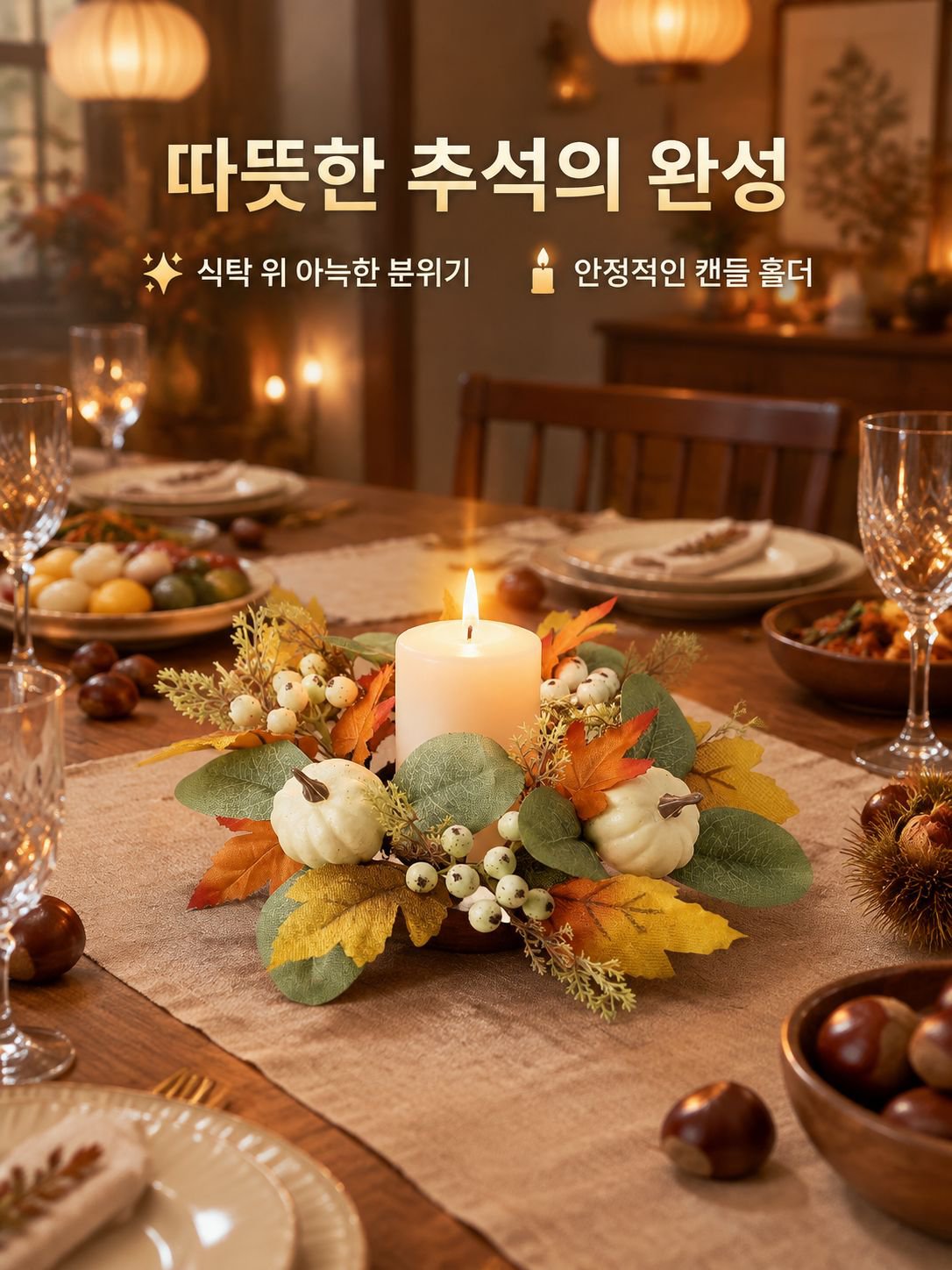 조화 리스 캔들 홀더