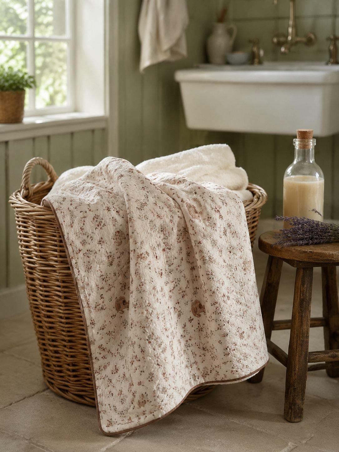 Mother and baby resting on soft cotton pillowcases