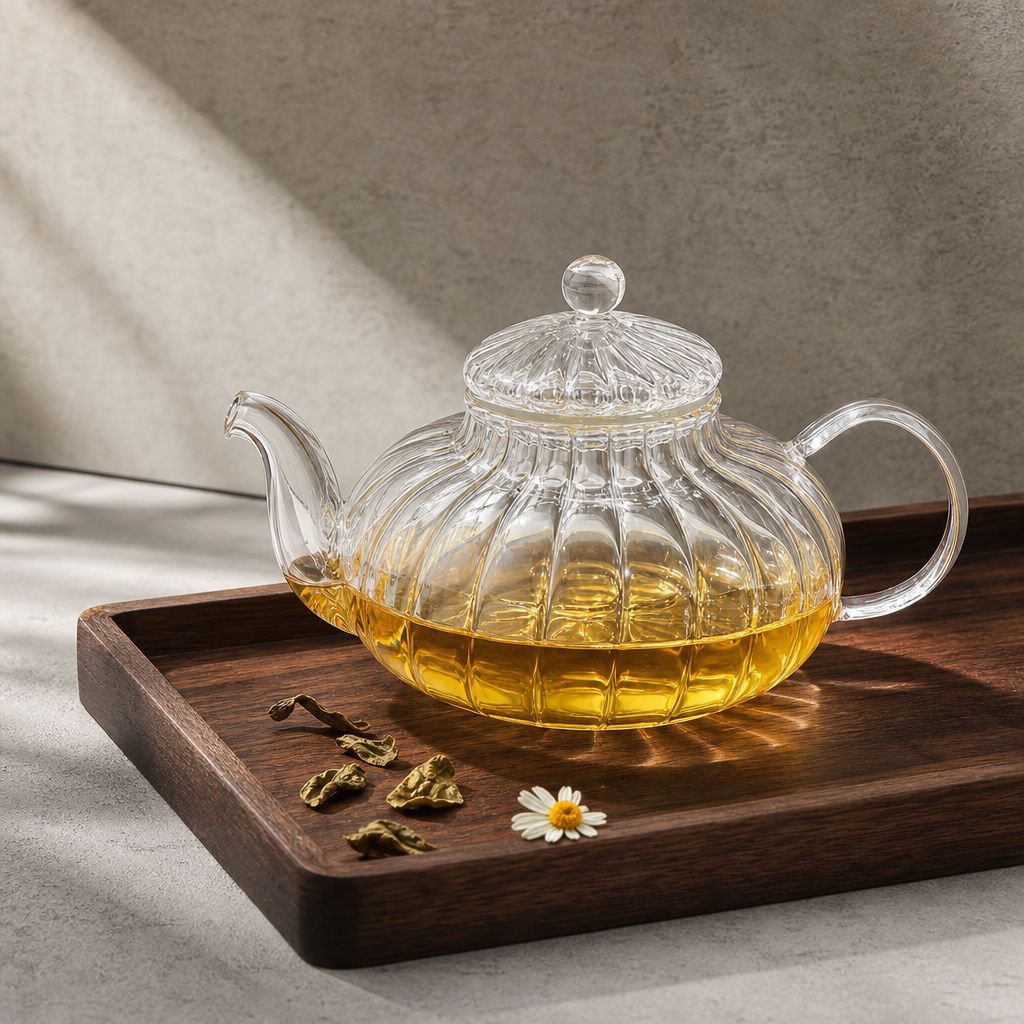 耐熱玻璃南瓜花茶壺