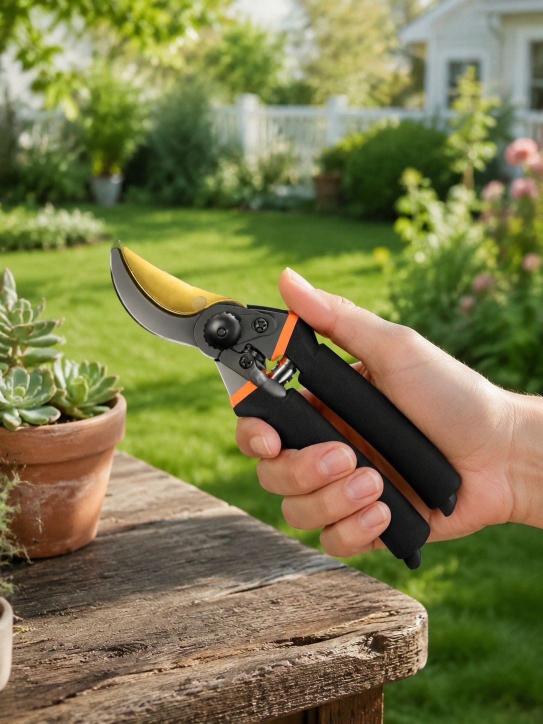 Stainless steel garden pruner for flowers and trees