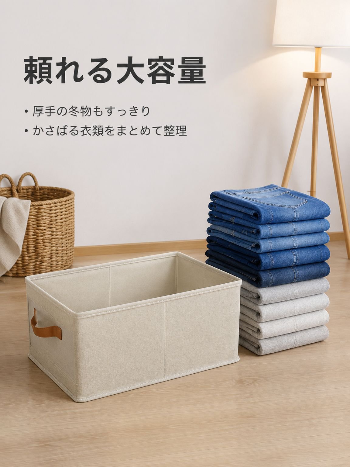 衣類収納コットンリネンボックス
