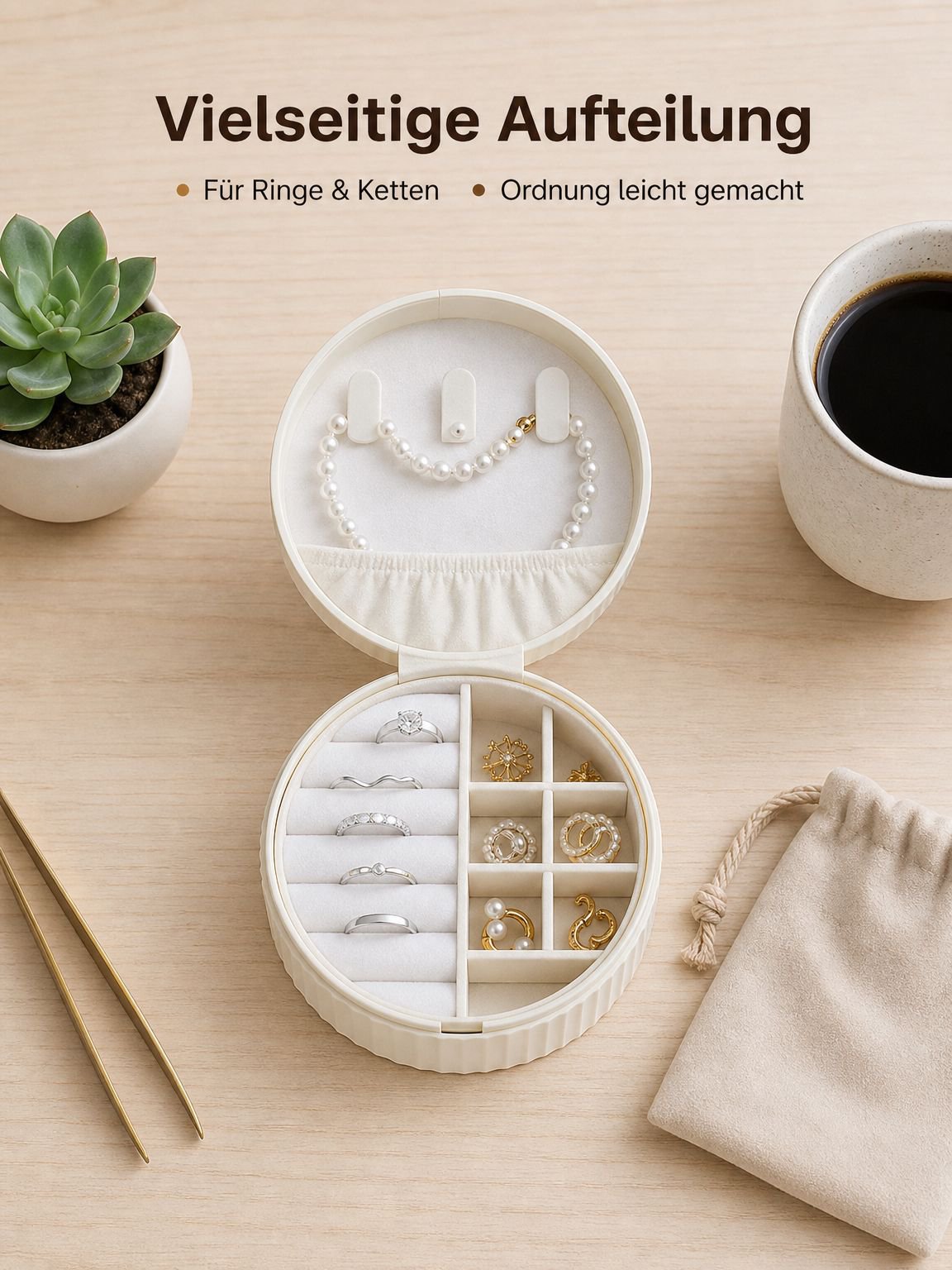 Tragbare magnetische Schmuckaufbewahrungsbox