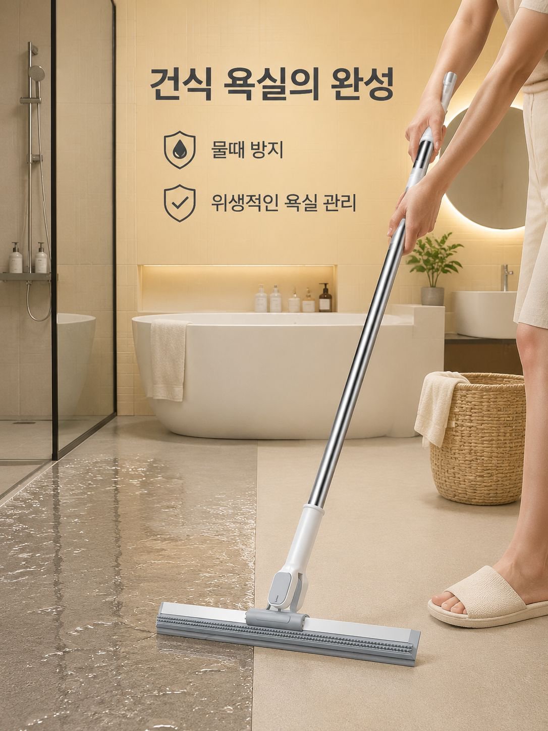 물세척이 가능한 위생적인 실리콘 빗자루