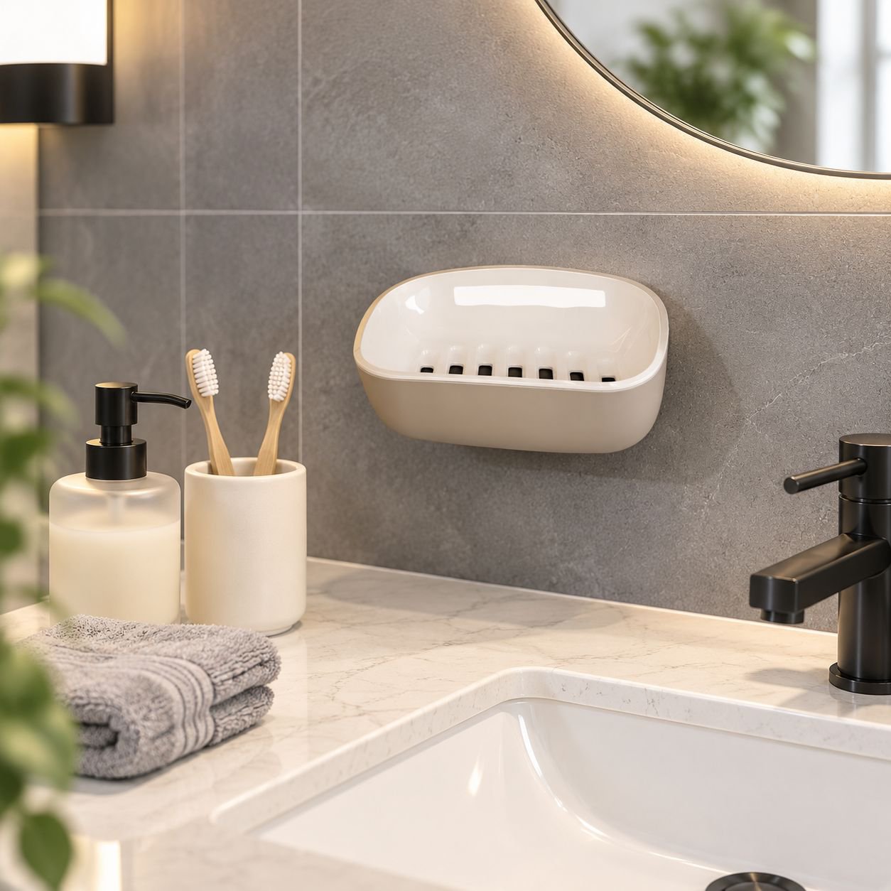 Anti-slip soap holder for bathroom with superior drainage