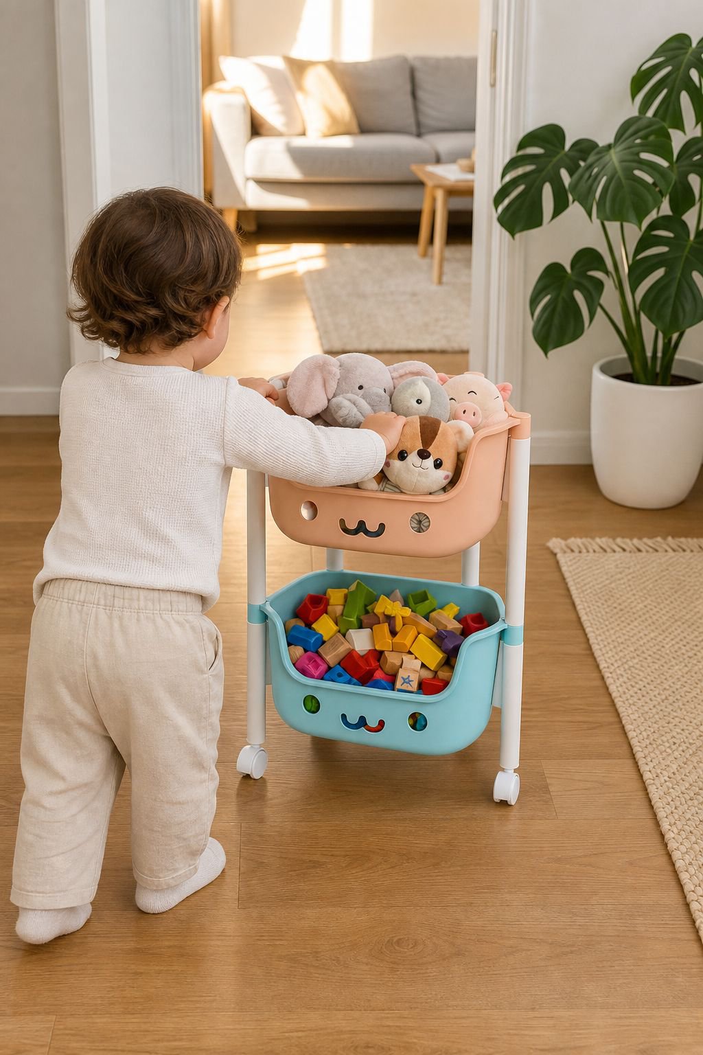 Multi-layer Bedside Toy Storage Trolley