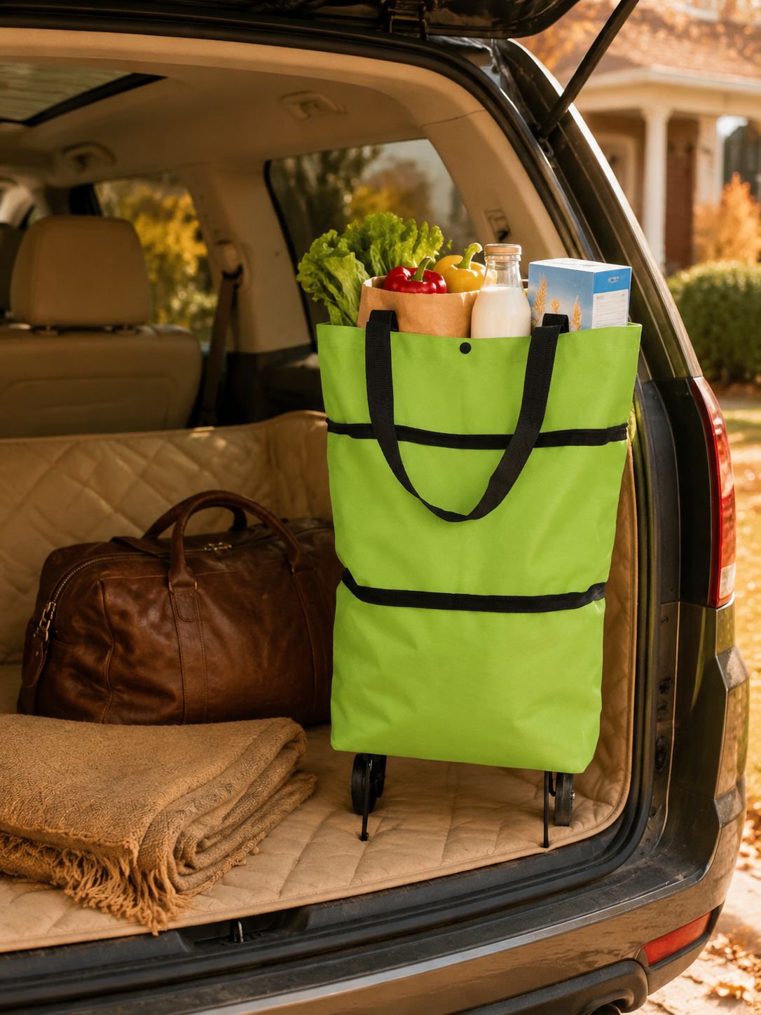 Portable utility cart for travel, shopping, and storage