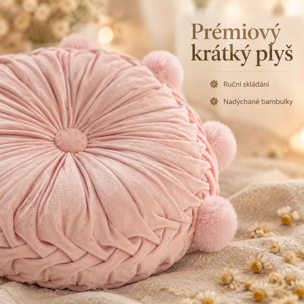 Kruhový polštář na pohovku v krémovém stylu