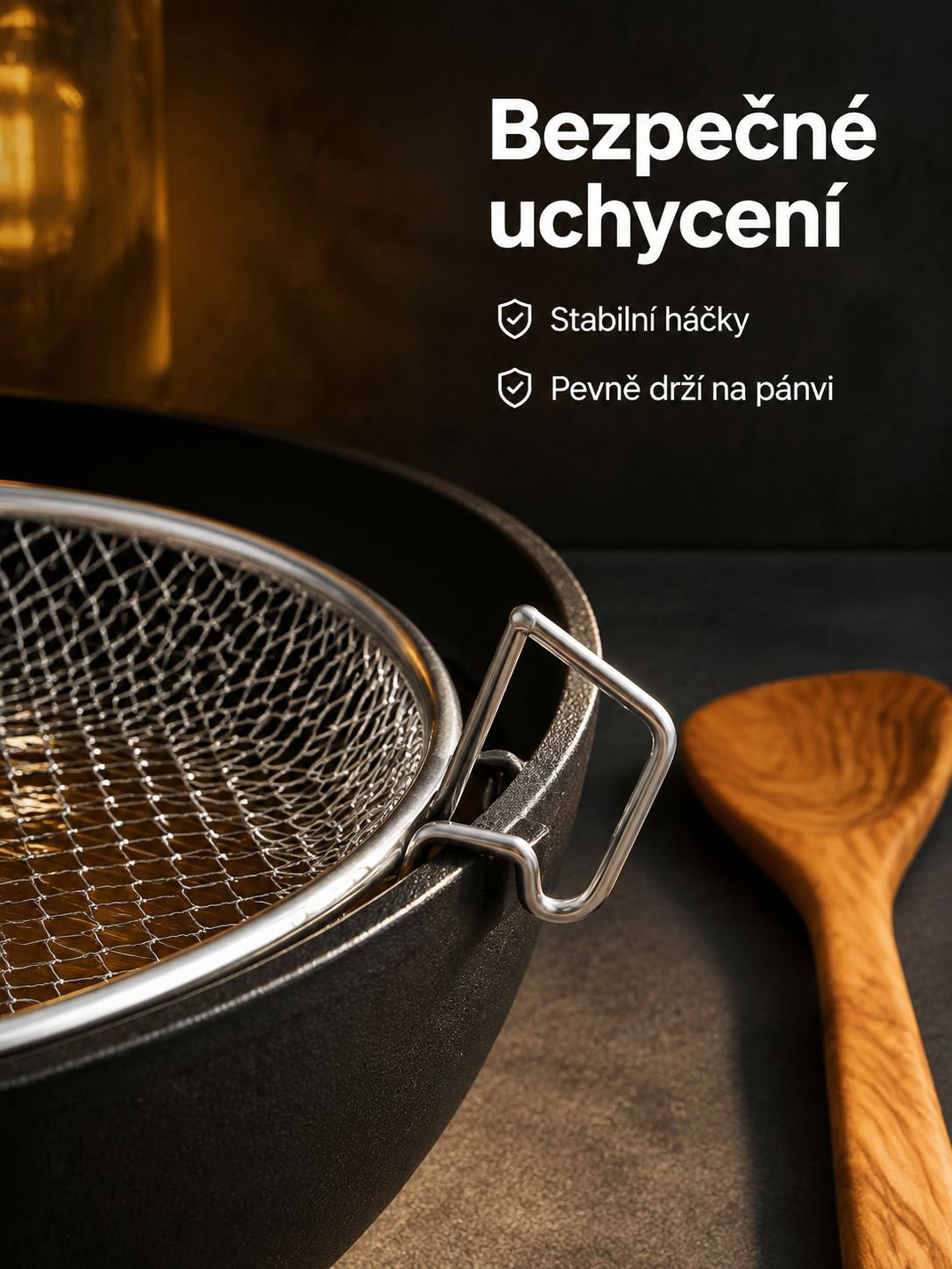 Nerezové dvouuché síto na olej s odkapáváním a regulací