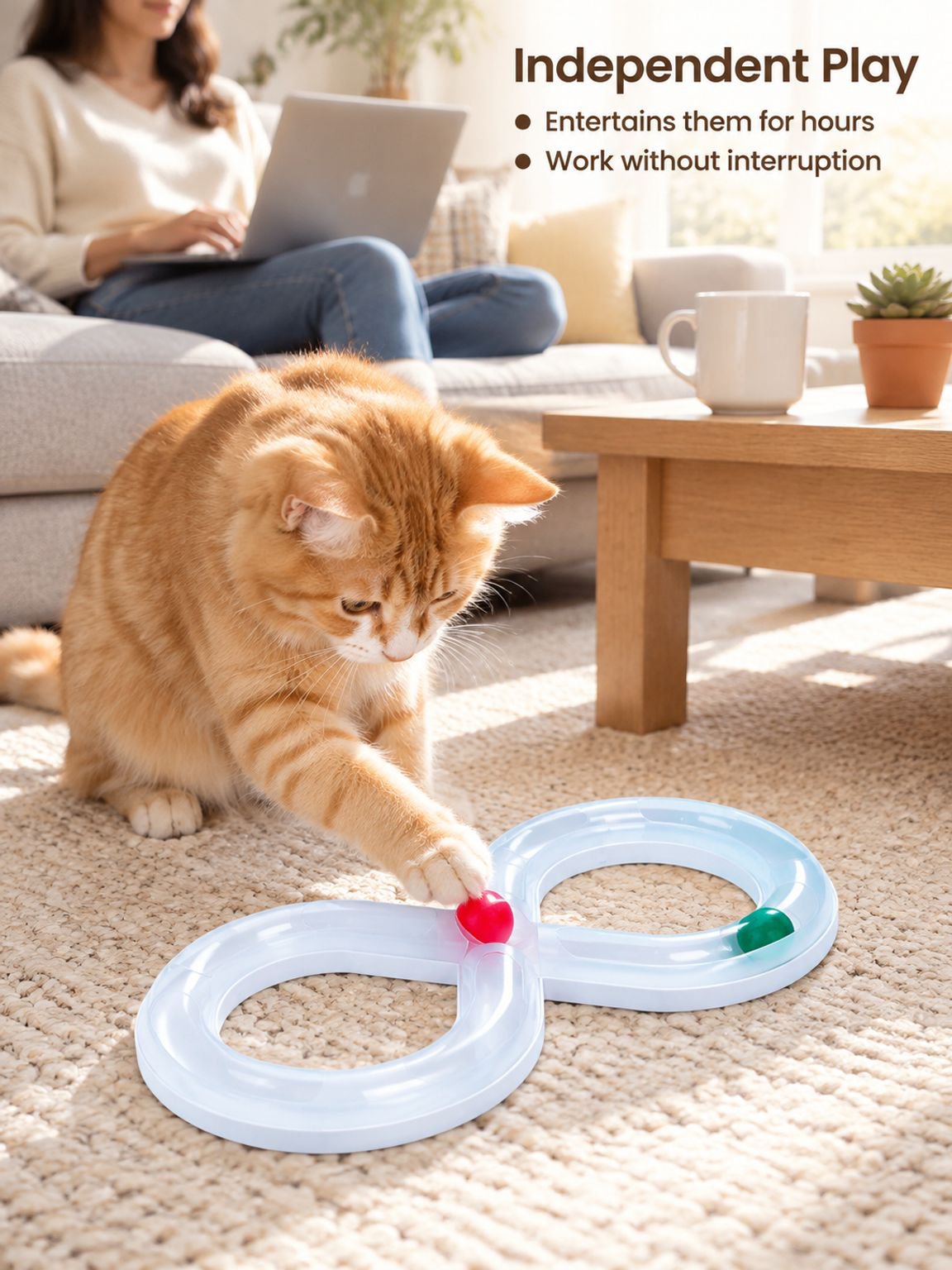 Figure-8 shaped cat toy tunnel cat teaser
