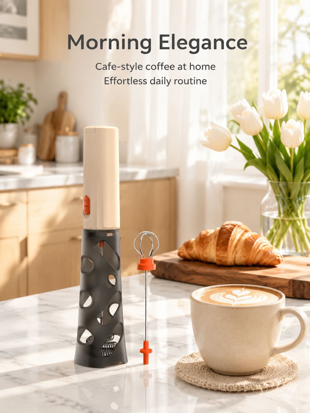 New electric coffee frother/milk frother/stirrer for home use, hands-free milk frother/stirrer.