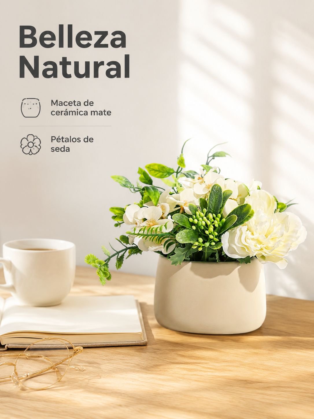 Maceta de cerámica para flores artificiales