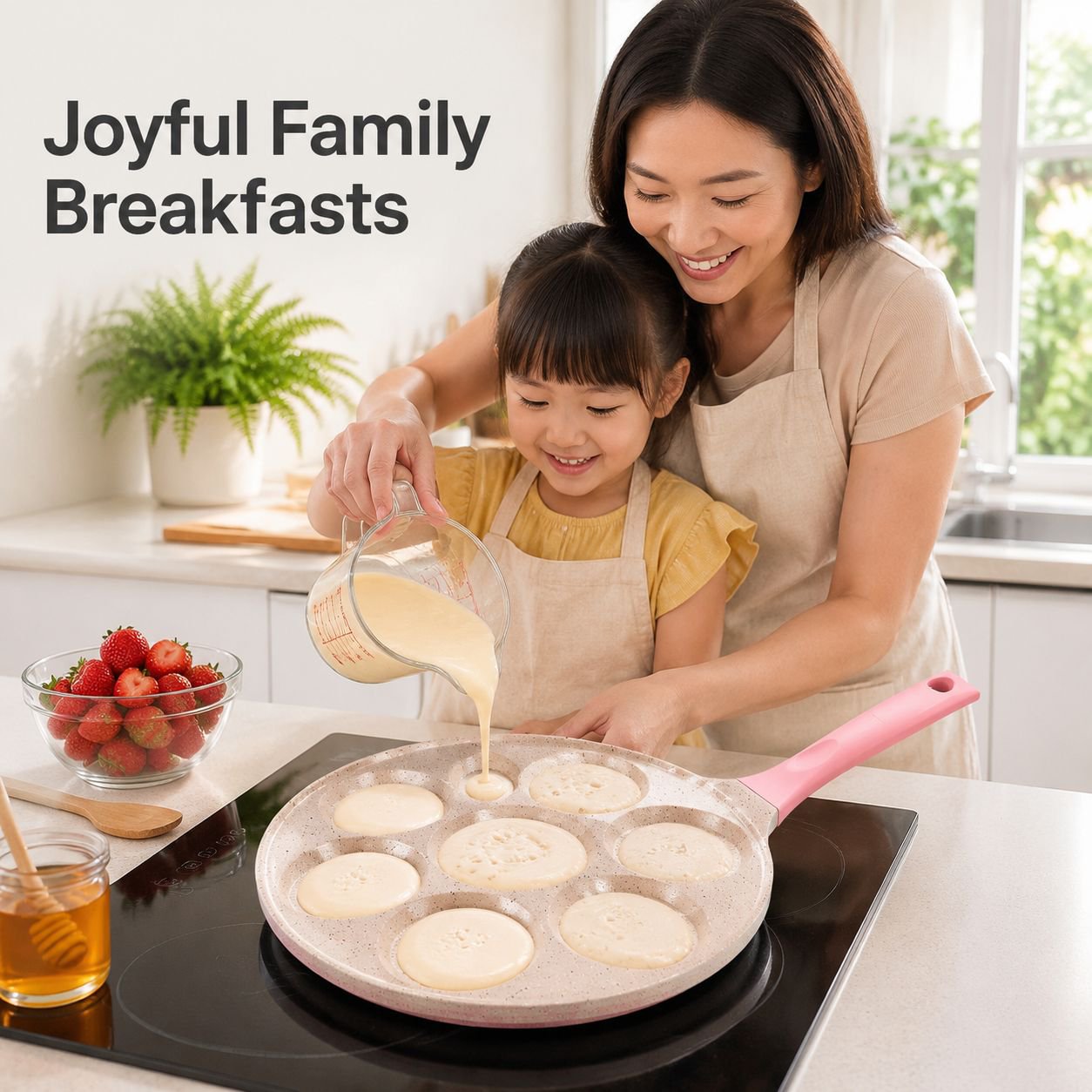 7-Hole Mini Pancake Pan, Easy-Clean Nonstick, Kitchen Bakeware