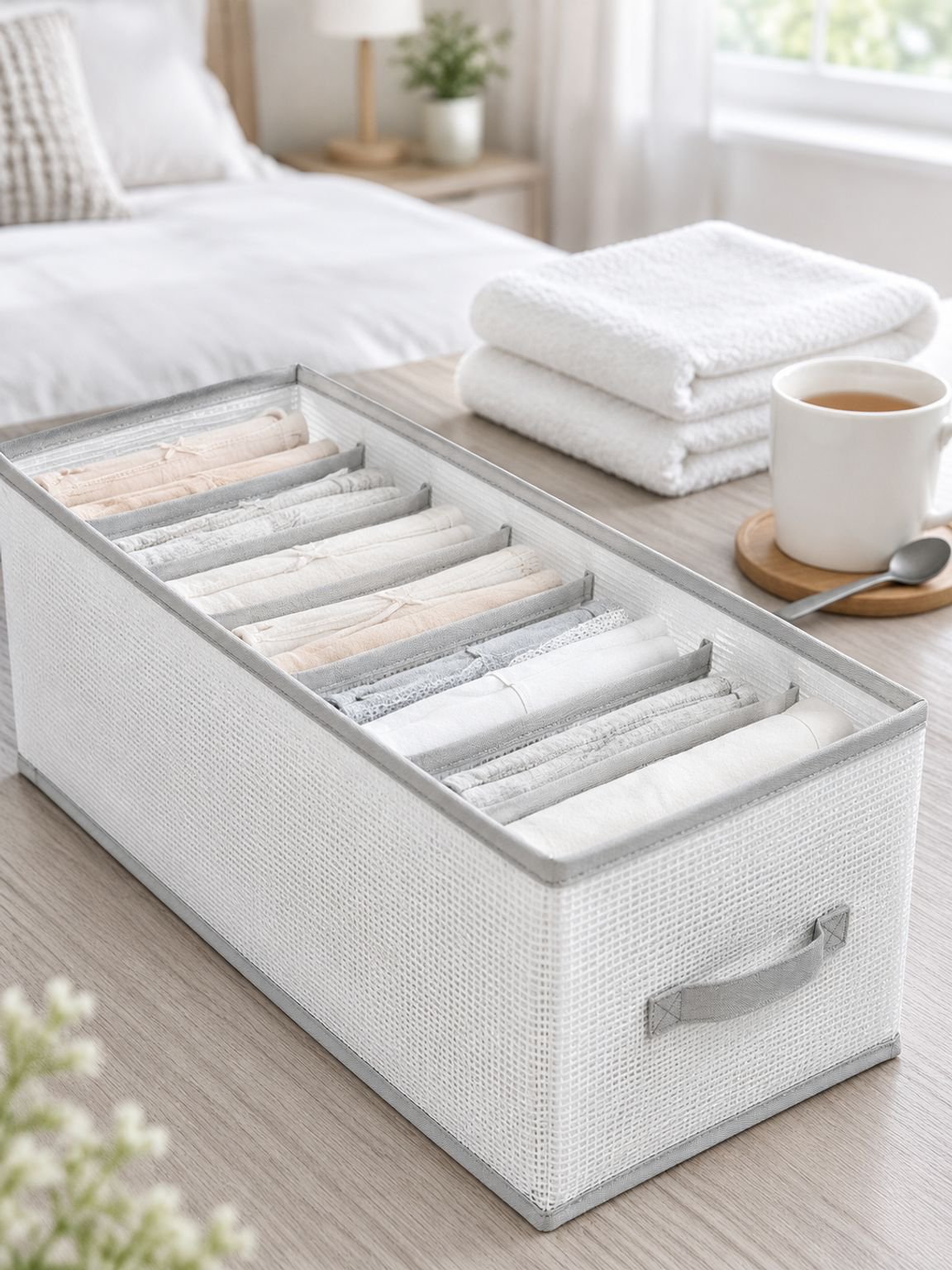Stylish and durable storage box for organizing wardrobe essentials