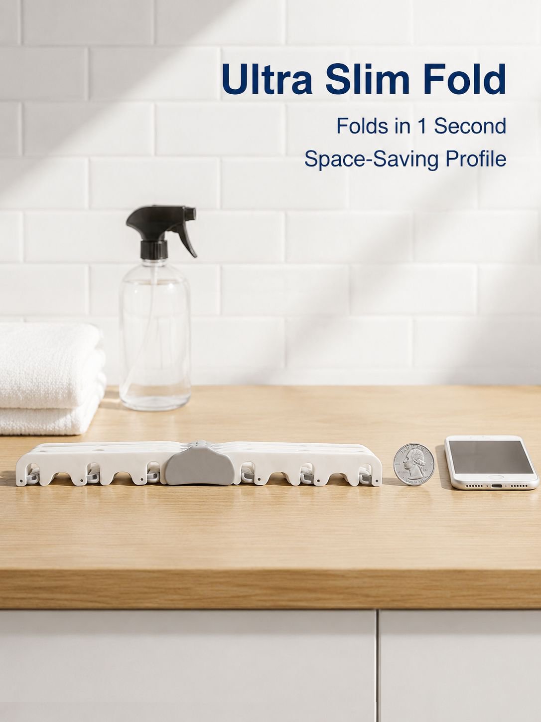 Portable, non-slip, foldable, multi-functional sock clip
