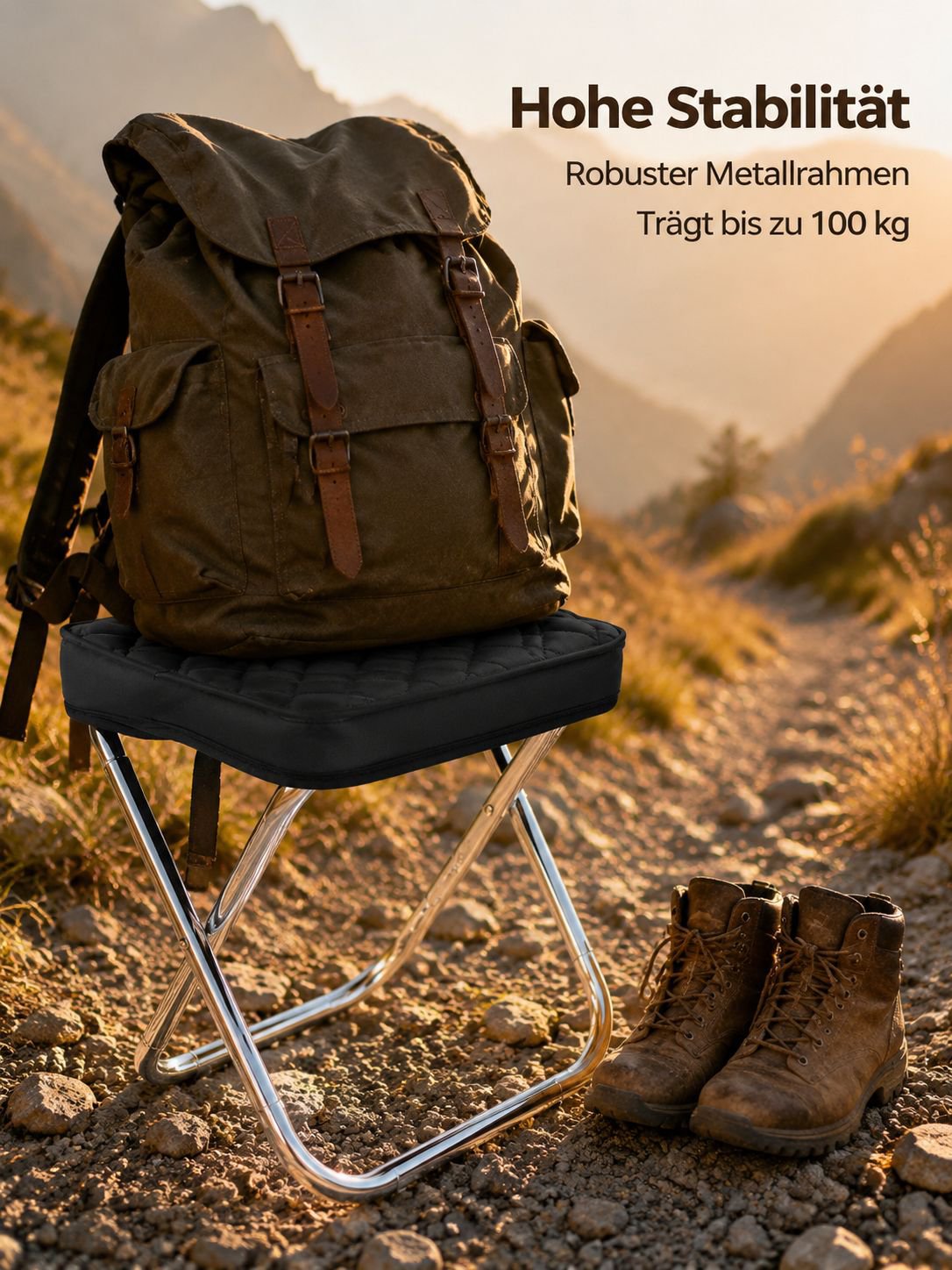 Leichter Klapphocker, tragbarer Klapphocker, tragbarer Outdoor-Hocker für Camping