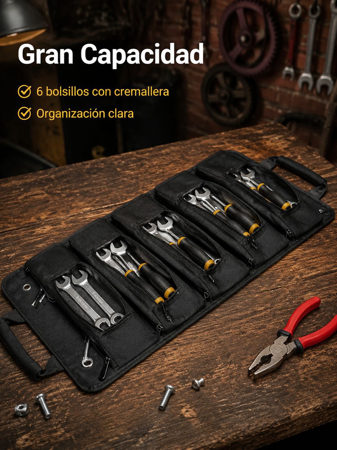 Bolsa de herramientas multifuncional portátil, resistente y de gran capacidad