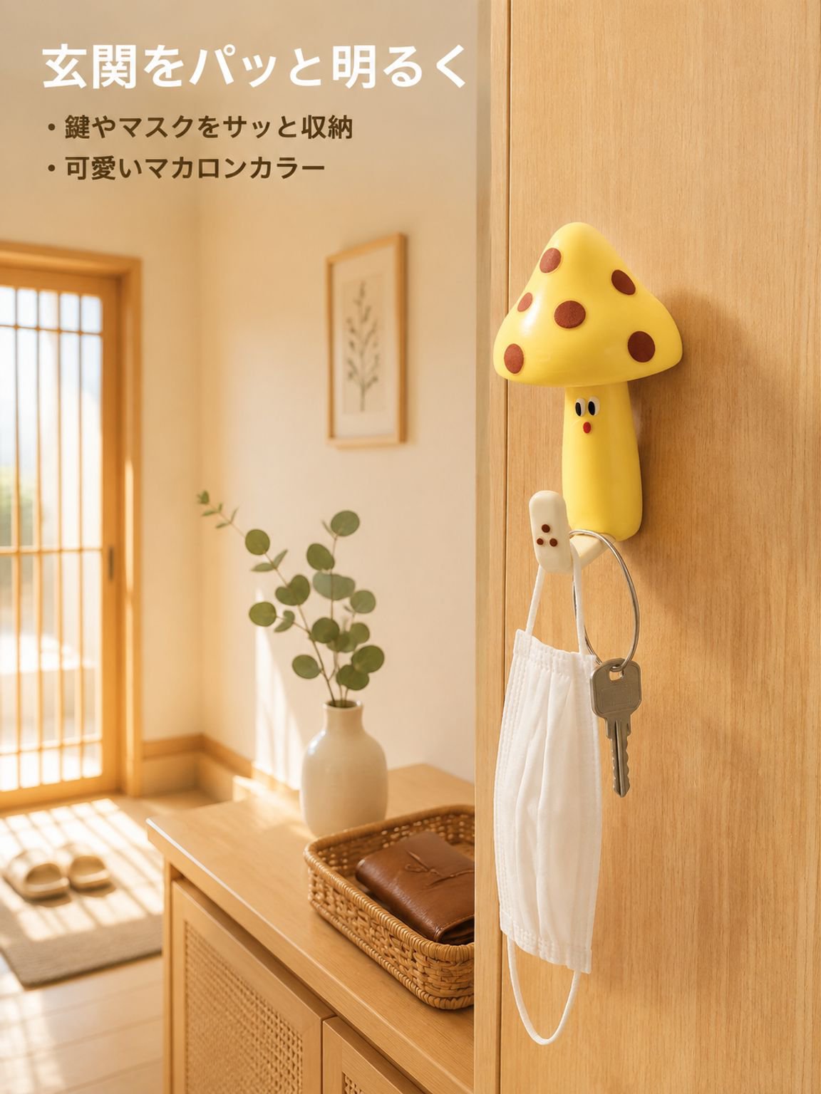きのこ型かわいいフック