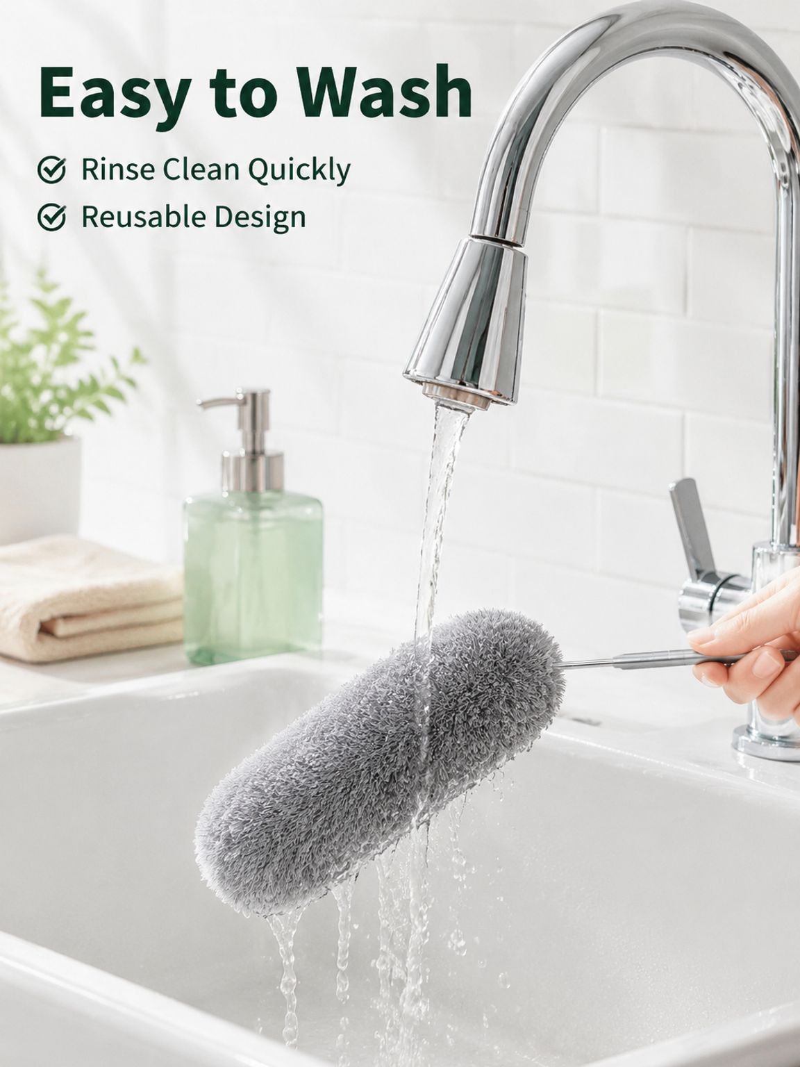 Household microfiber duster, extended duster, ceiling extendable feather duster