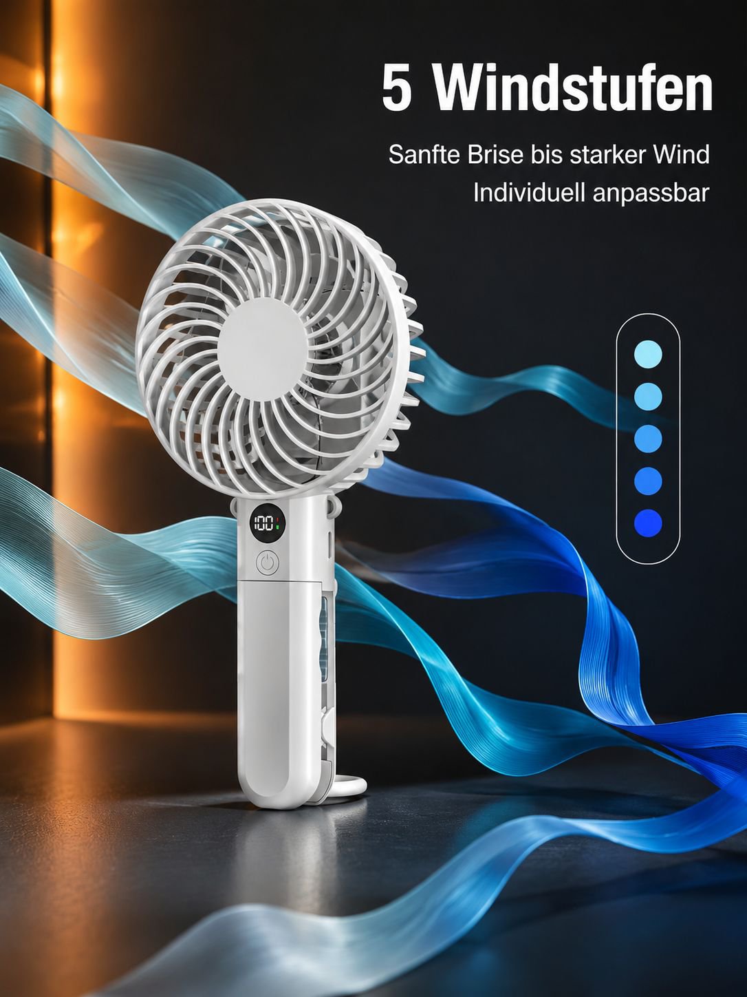 Kompakter Handventilator für Reisen