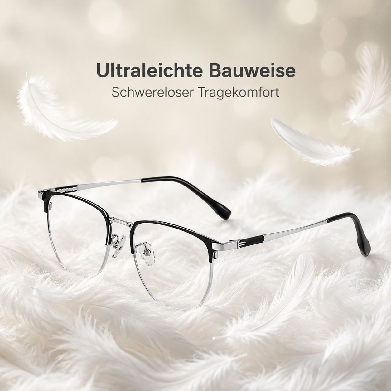 Ultraleichte, halbrandlose Lesebrille