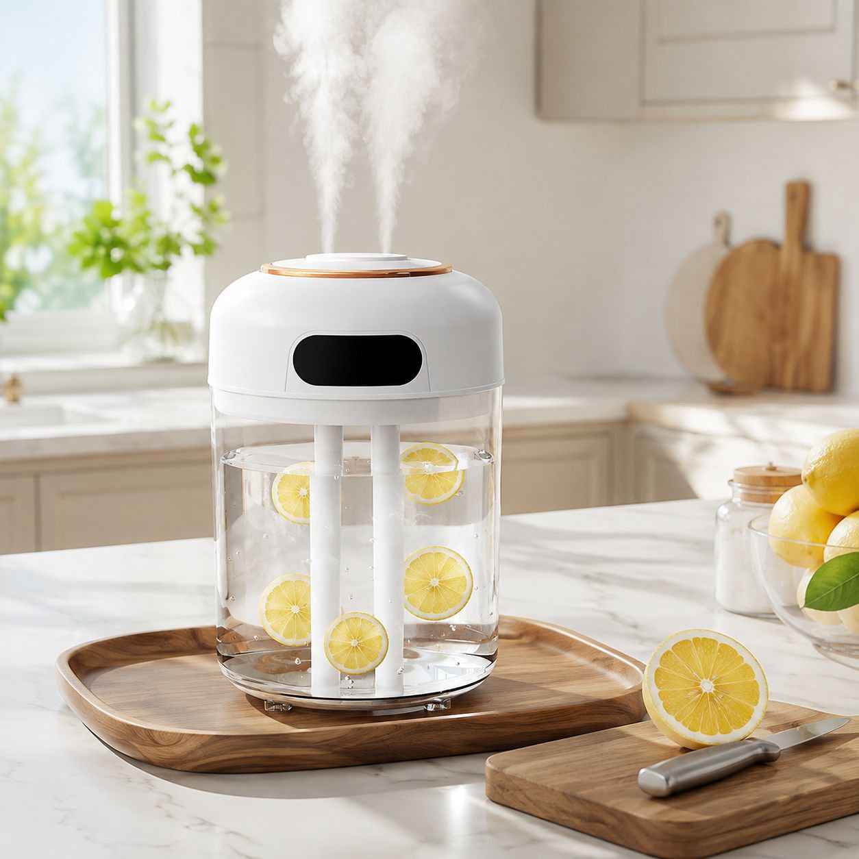 Humidificador de 4.5 litros con doble salida, control remoto y función de temporizador