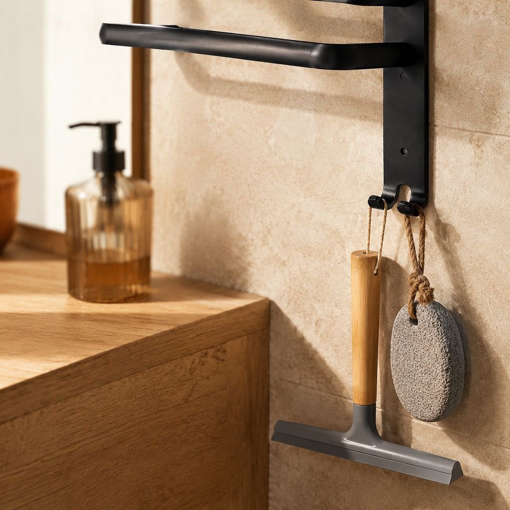 Solución de almacenamiento para baño sin perforar