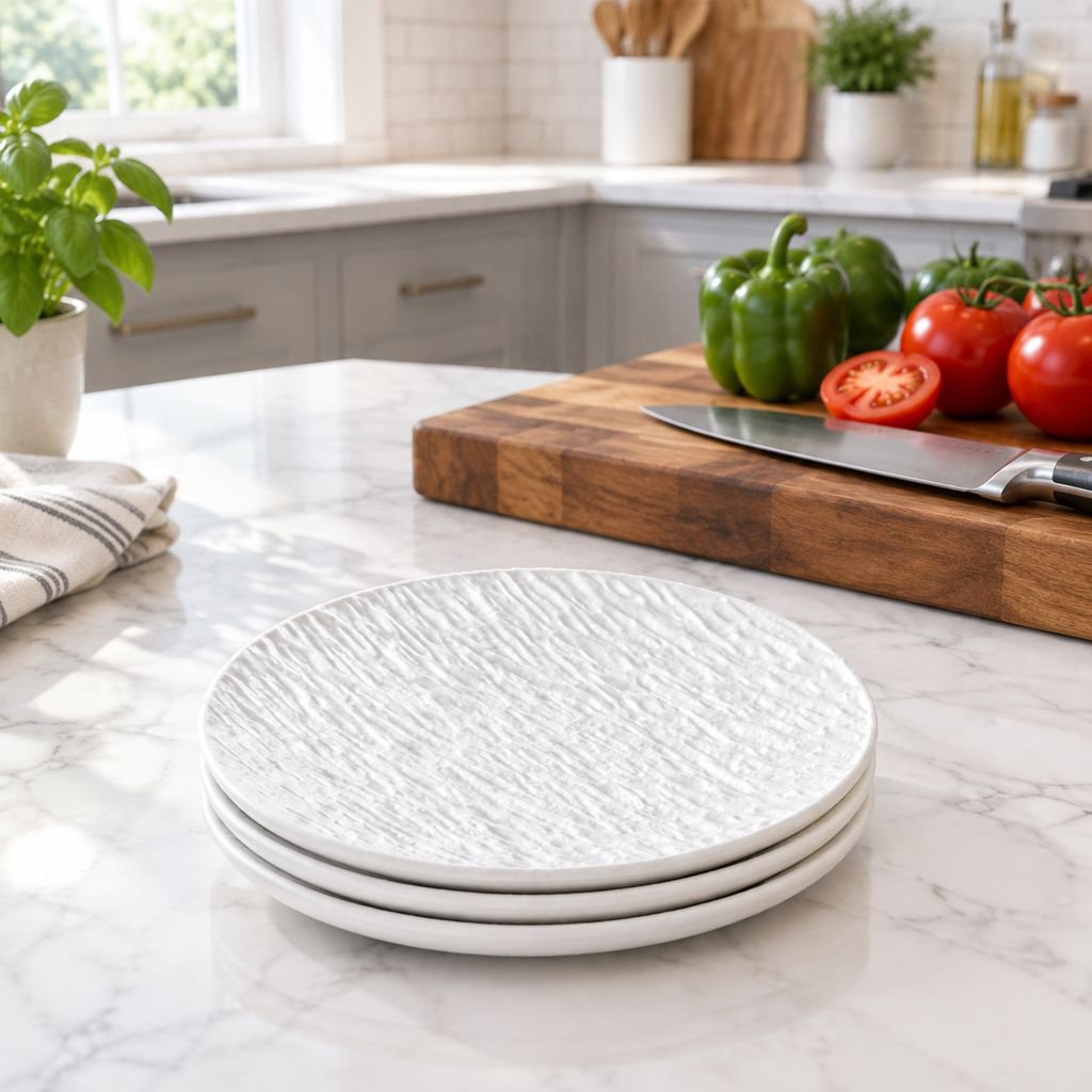 Simple Round Ceramic Tableware Plate for Home