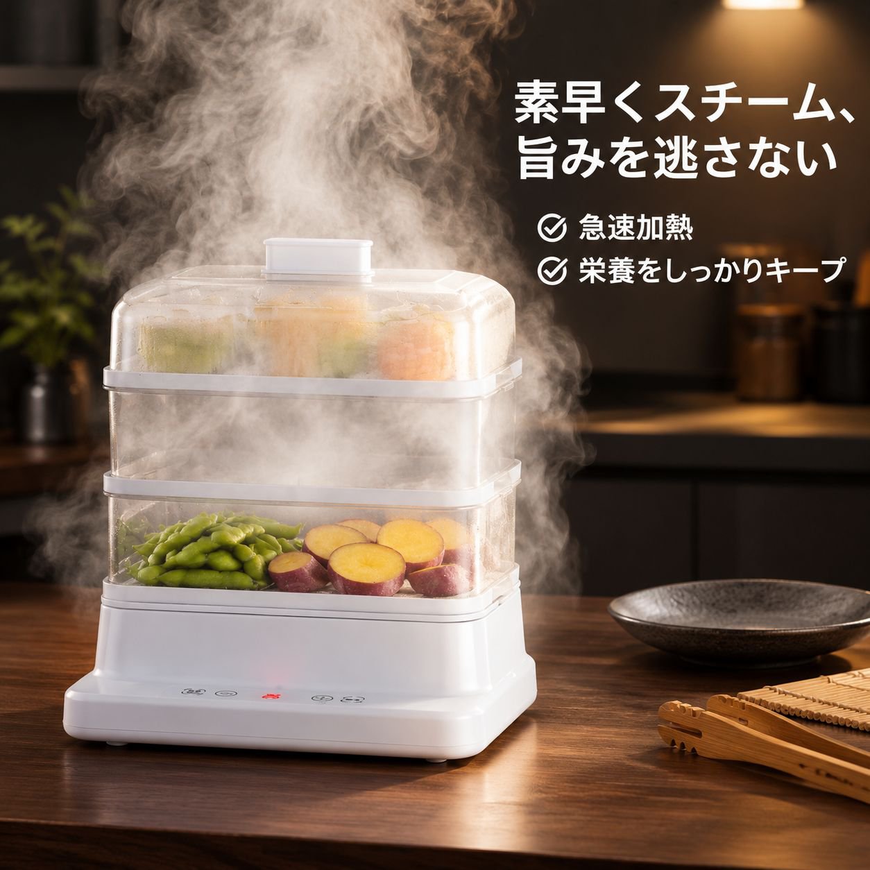 多機能三層家庭用電気蒸し器