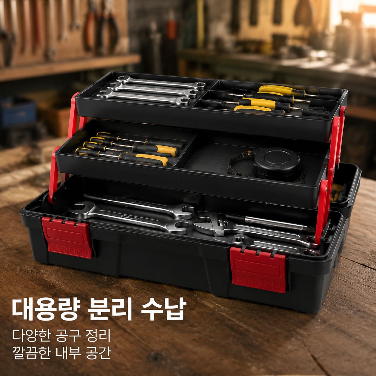 가정용 휴대용 다층 하드웨어 공구 보관함
