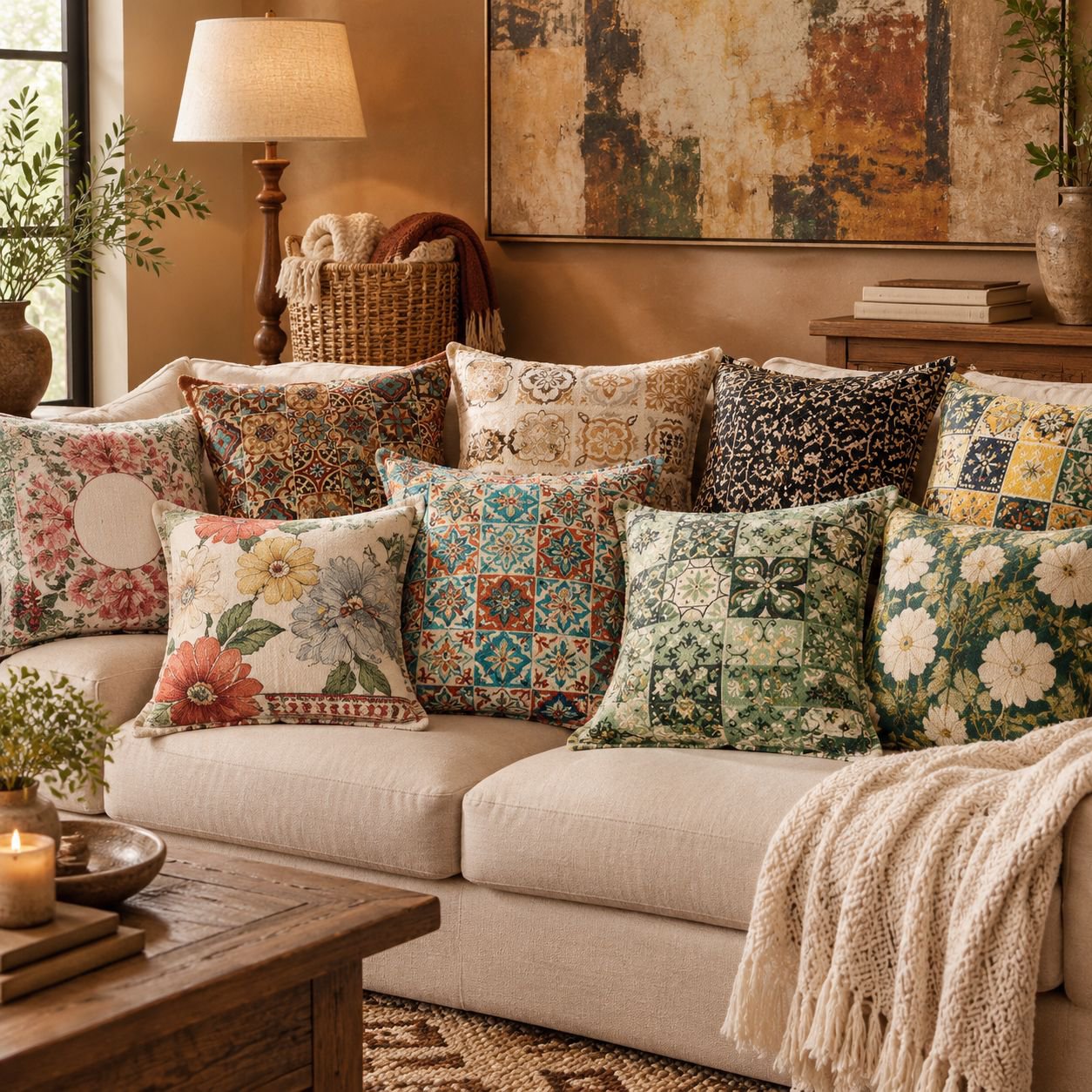 Cojín decorativo de sofá estilo bohemio de alta calidad