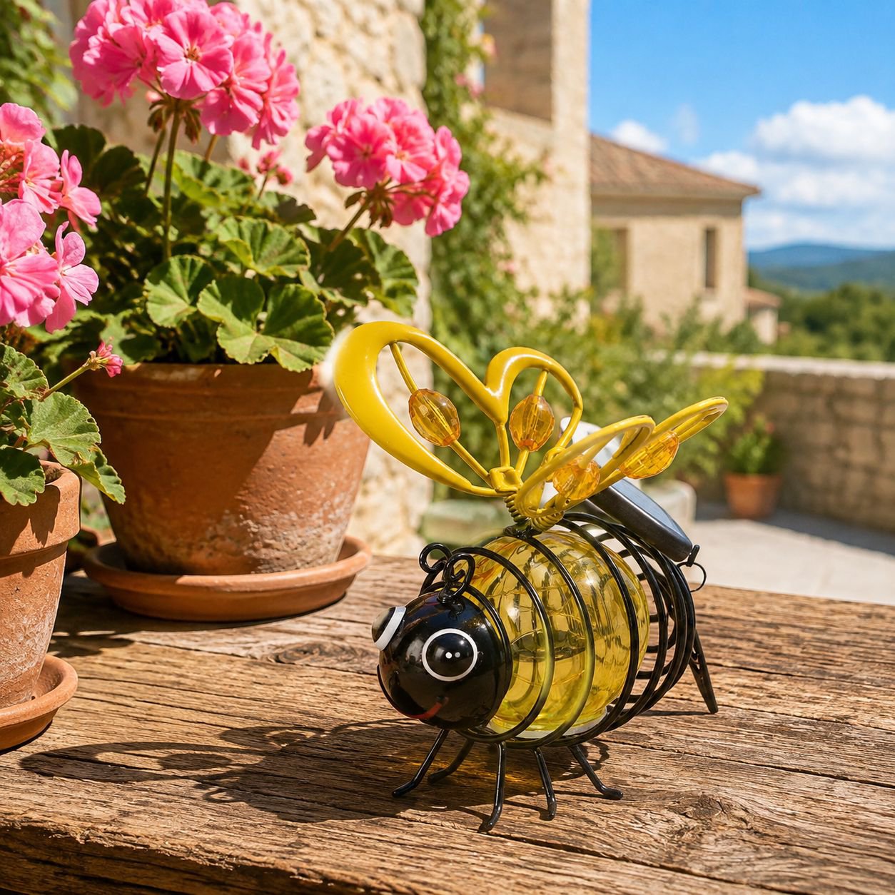 Lampe abeille solaire d'extérieur étanche