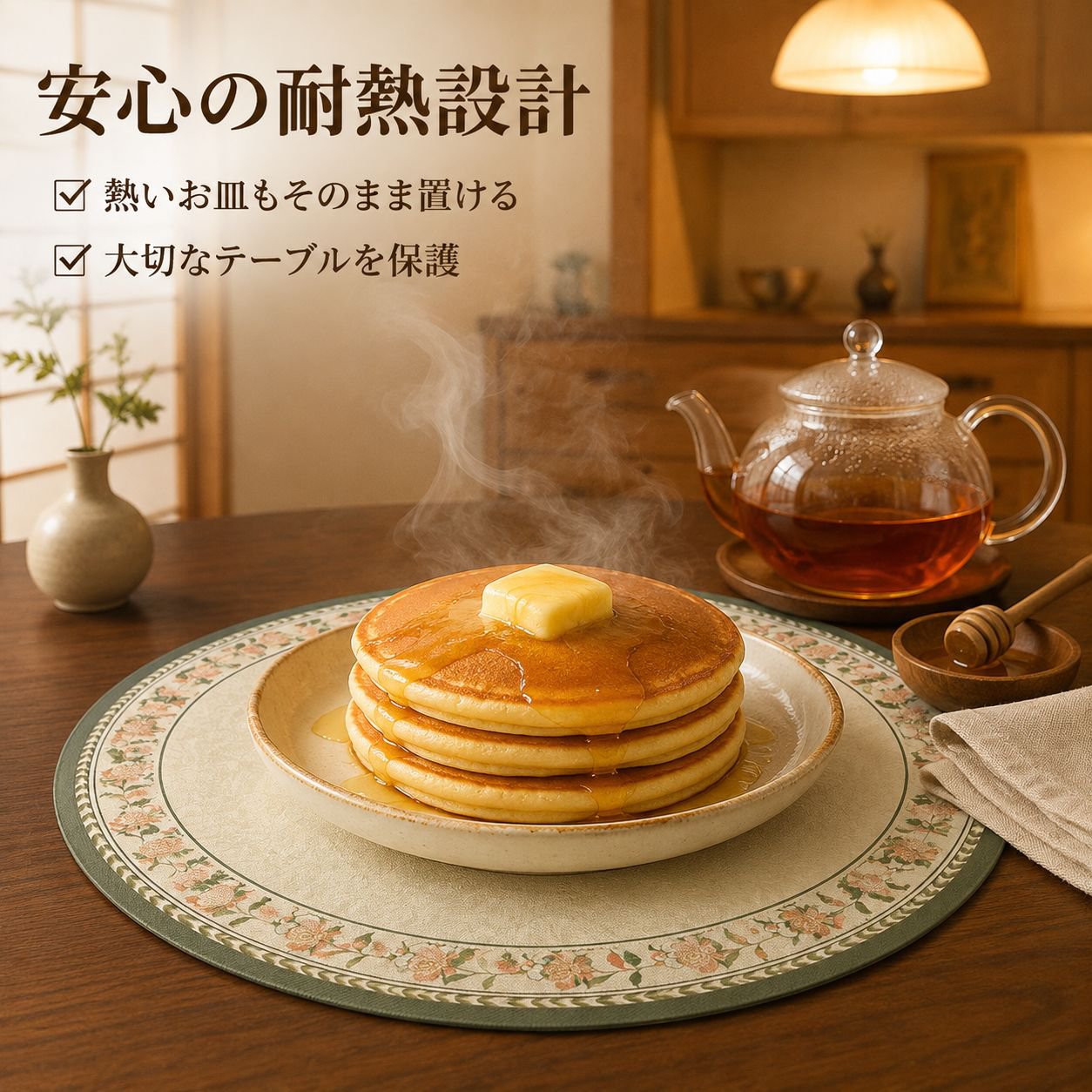 高級感のある丸型リビングテーブル用デスクマット 家庭用