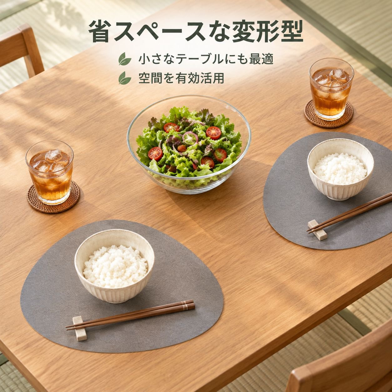 牛革テクスチャーリバーシブルレザープレースマット