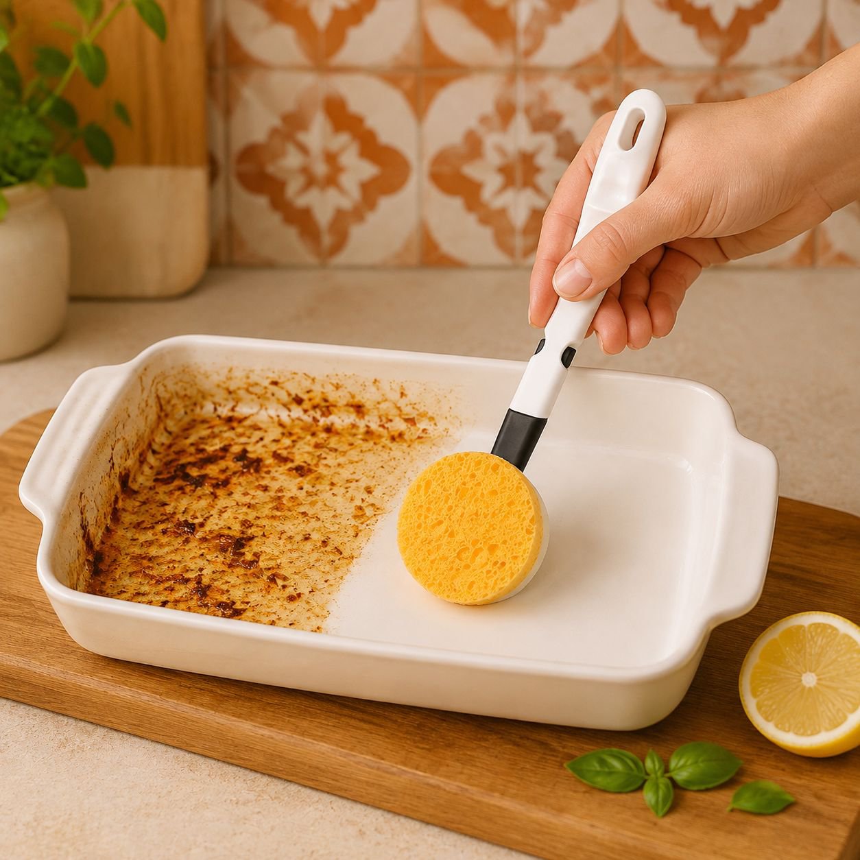 Cepillo de algodón para ollas con mango largo para cocina, limpiador doméstico, borrador mágico