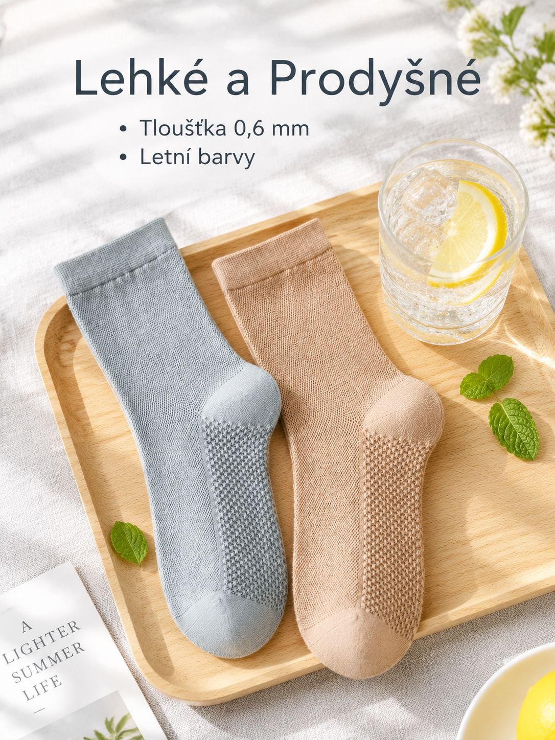 Letní prodyšné ponožky do poloviny lýtek