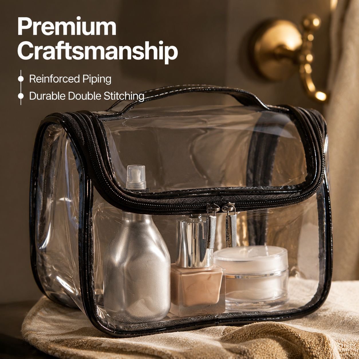 Portable Waterproof Toiletry Bag for Travel and Business, Makeup Organizer Pouch