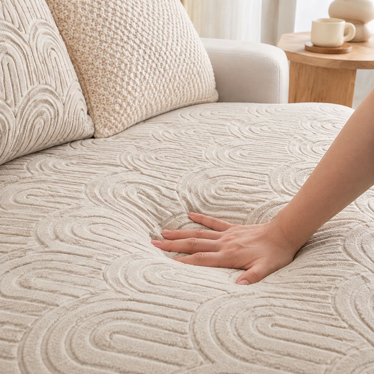 Universal fit sofa cover for various couch shapes and sizes
