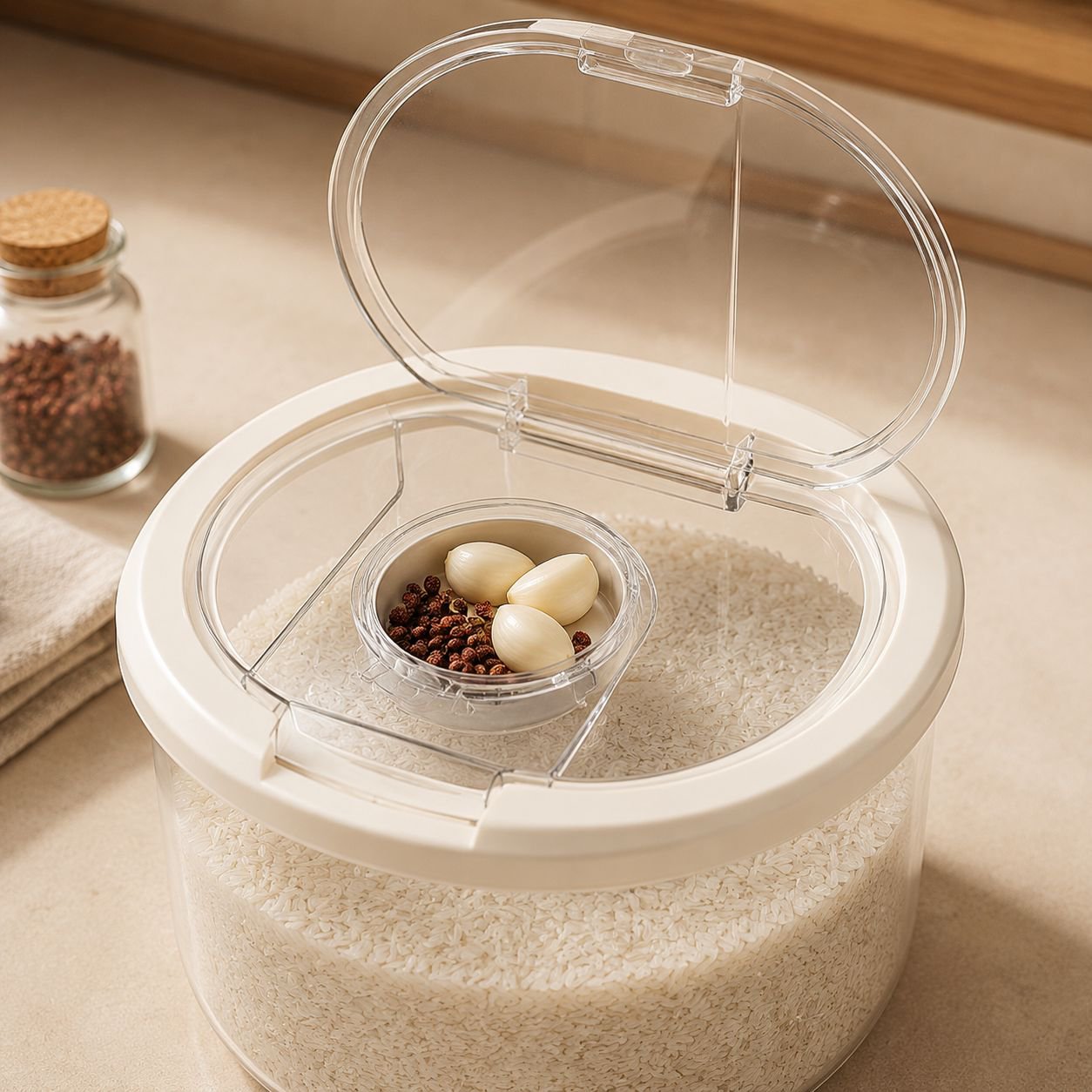 Contenedor de arroz hermético de grado alimenticio