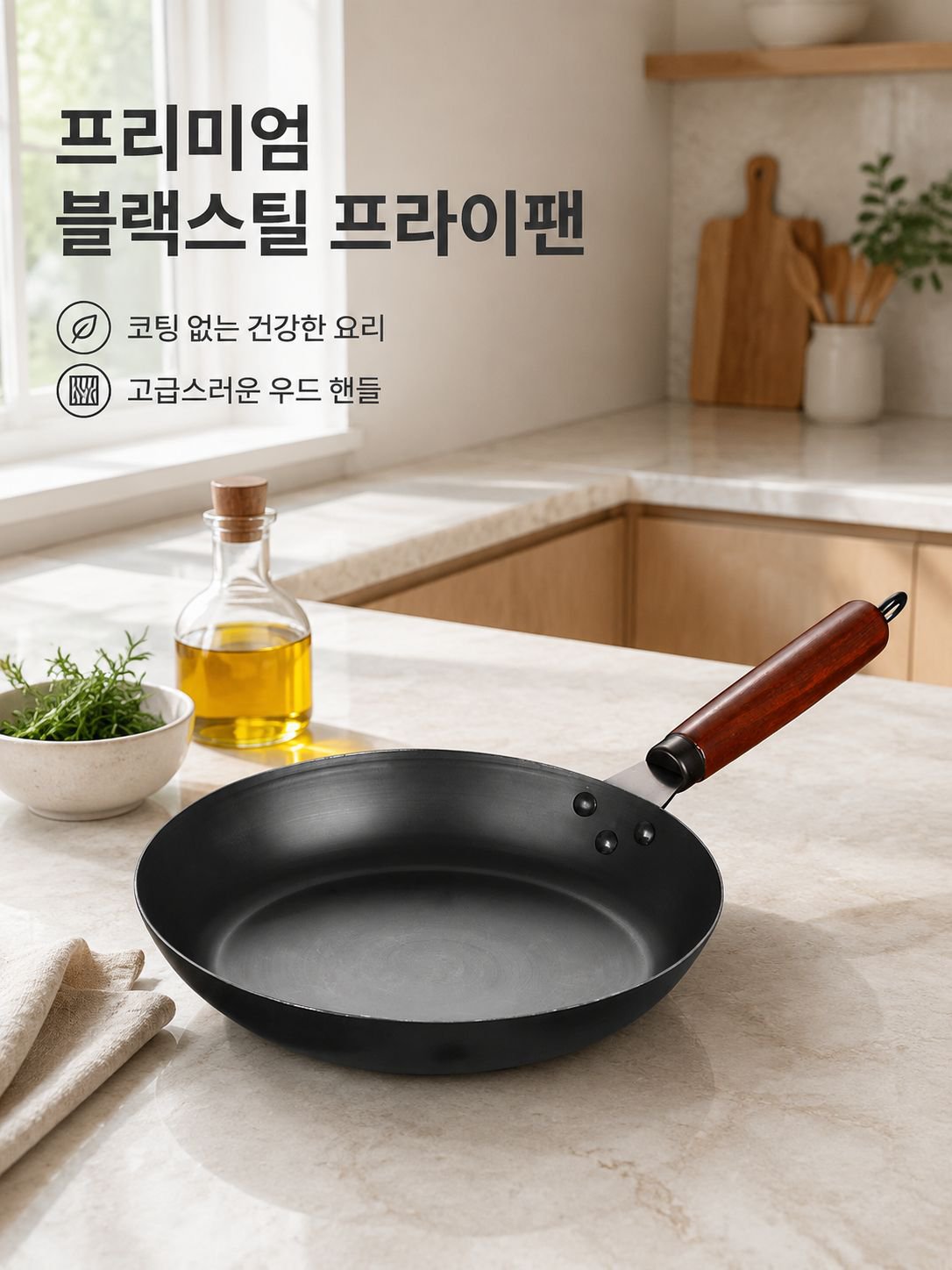 무코팅 흑강 가정용 프라이팬 계란후라이 스테이크용